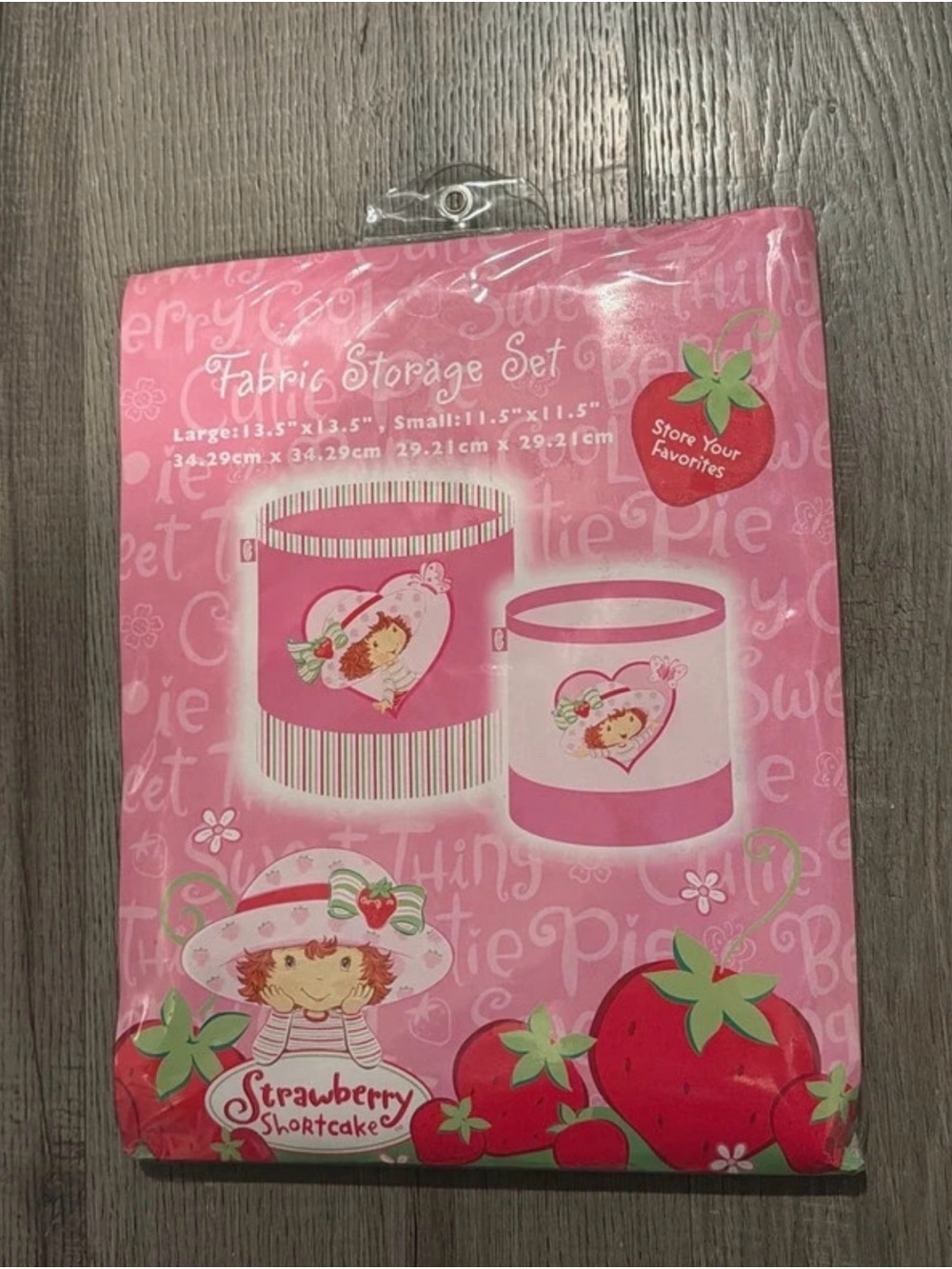 2005 Pink strawberry shortcake Fabric Storage Set